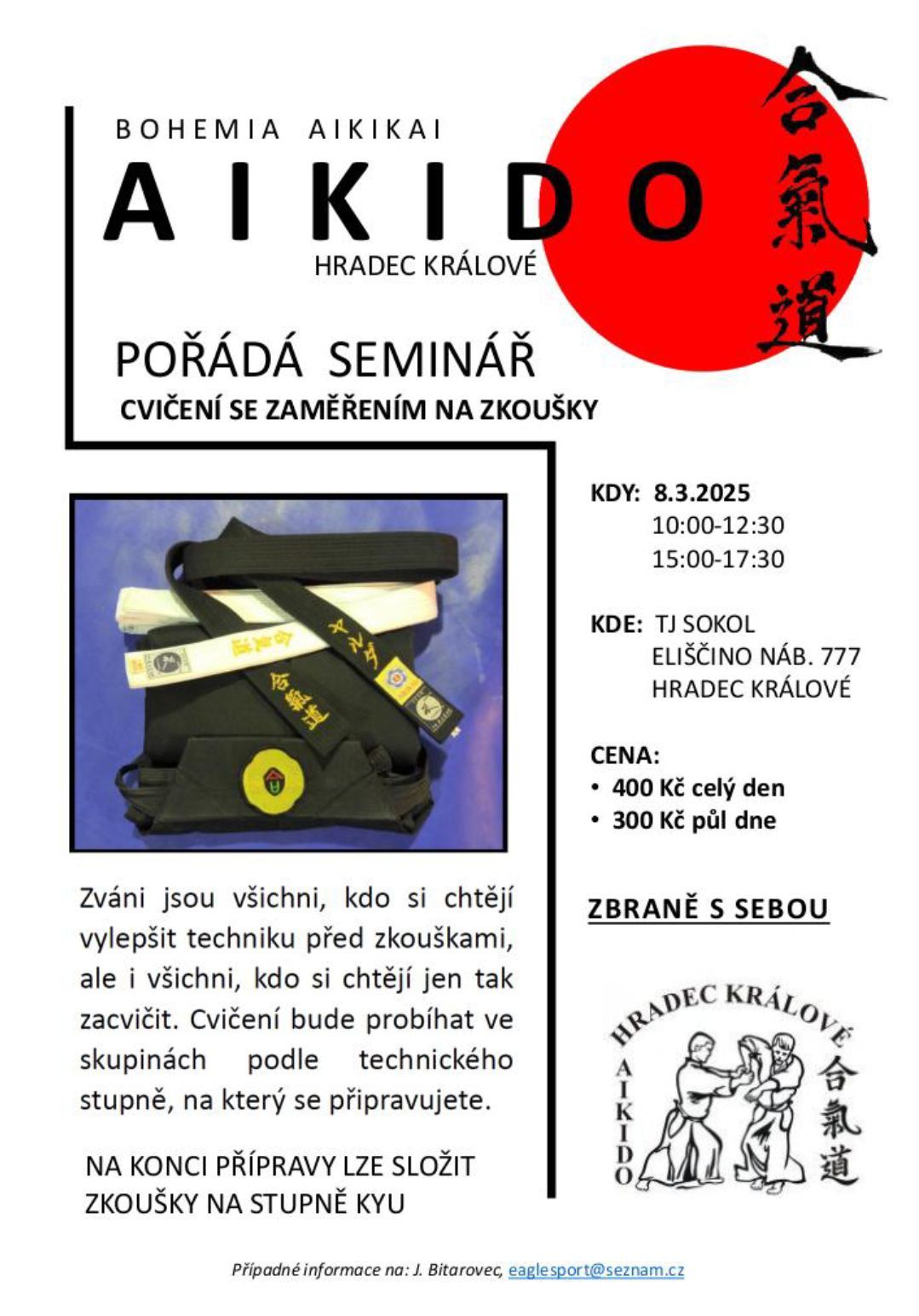 AIKIDO SEMIN\u00c1\u0158 SE ZAM\u011a\u0158EN\u00cdM NA ZKOU\u0160KY 