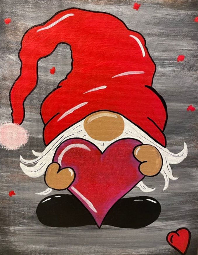 Valentines Gnome Paint & Sip