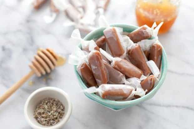 Salted Honey Lavender Caramels