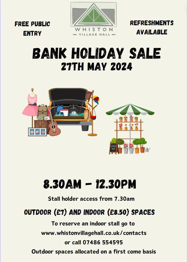 Bank Holiday Boot & Table Top Sale (Indoor\/Outdoor)