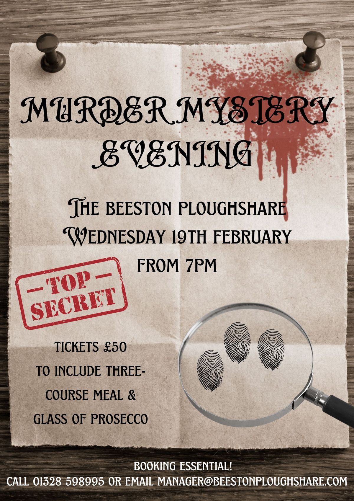 Murder Mystery Evening (FULLY BOOKED)