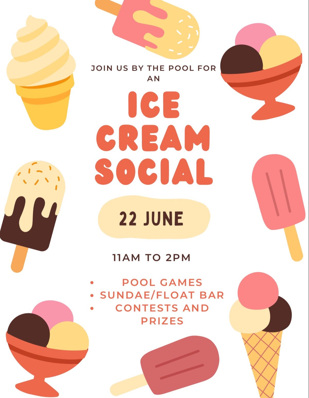 Ice Cream Social by the Pool 