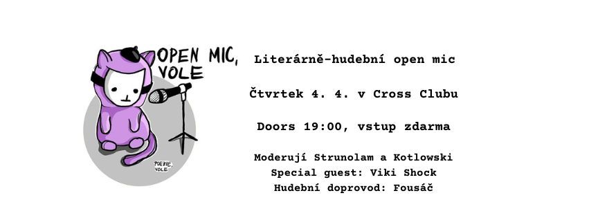 Open mic, vole! Duben