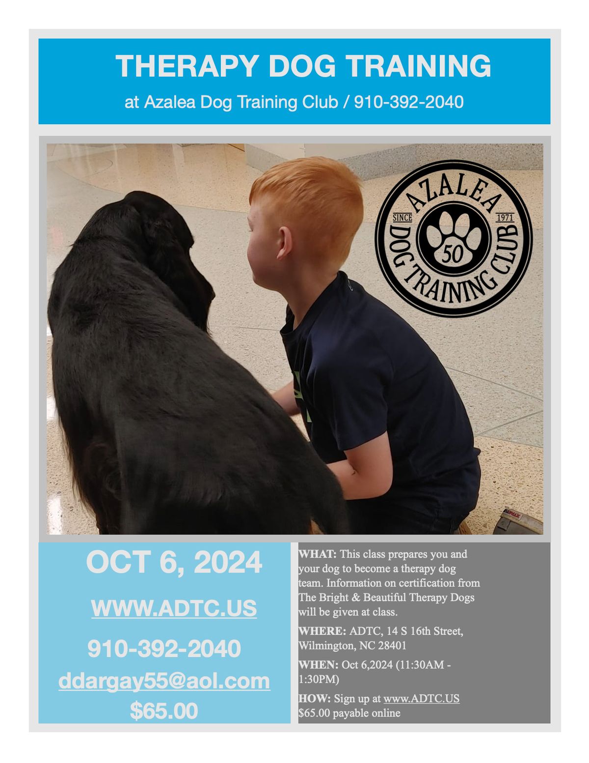 THERAPY DOG TRAINING CLASS