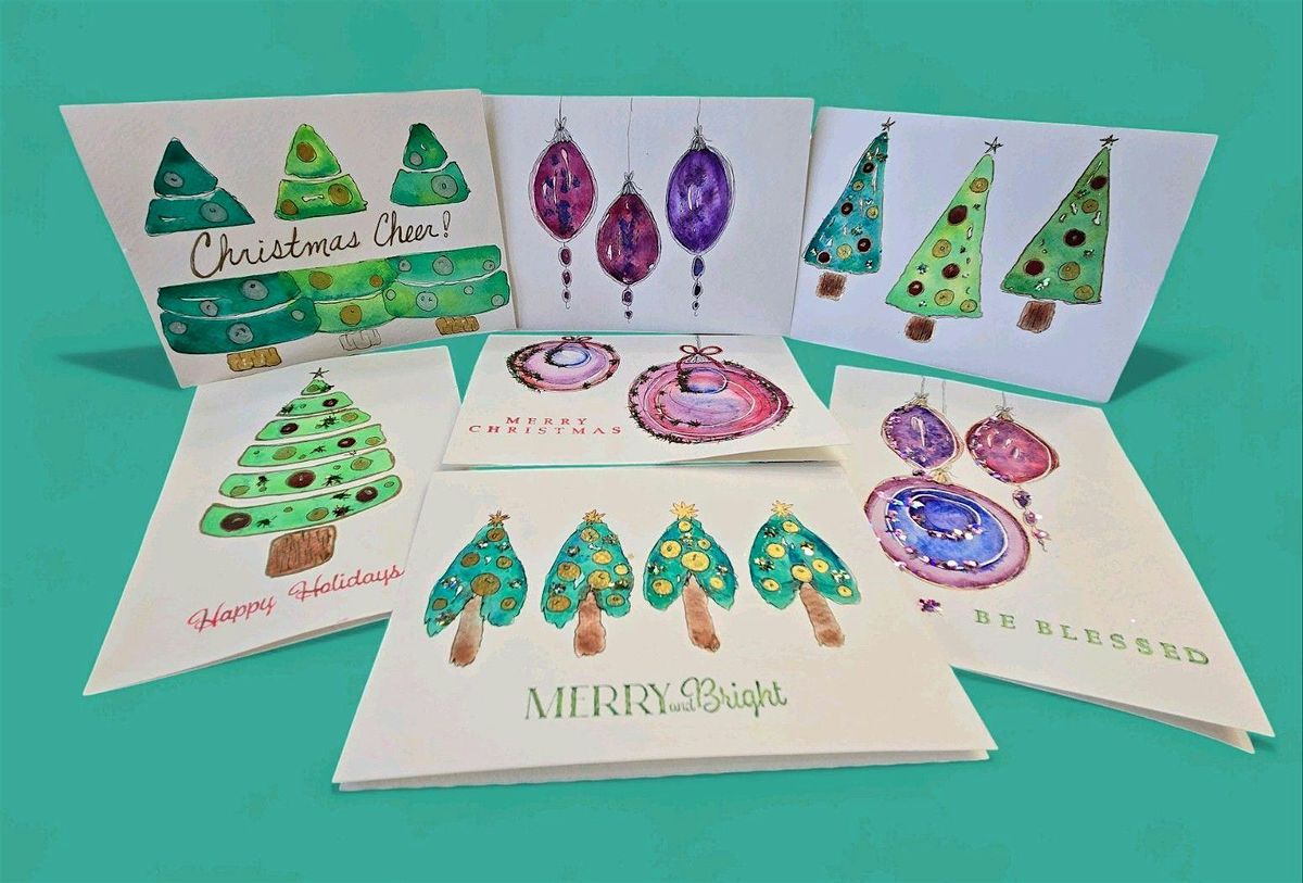 Watercolor Christmas Card Set (6)