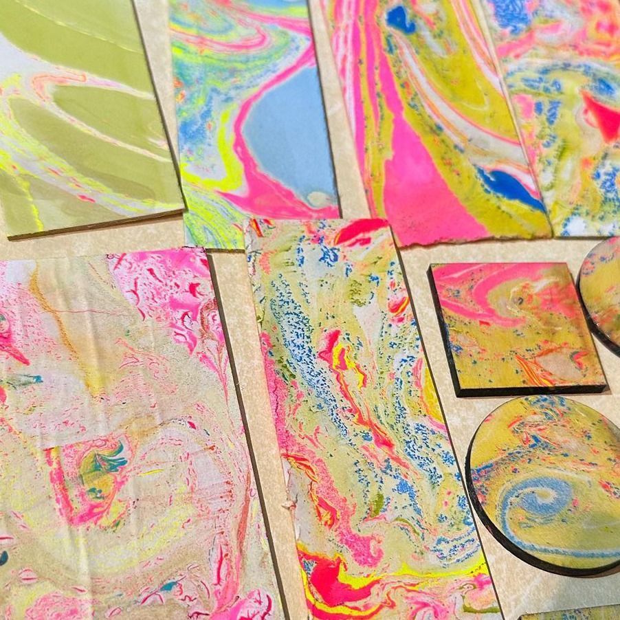 Marbling Workshop: Learn to Marble on Paper + Wood + Fabric at POST