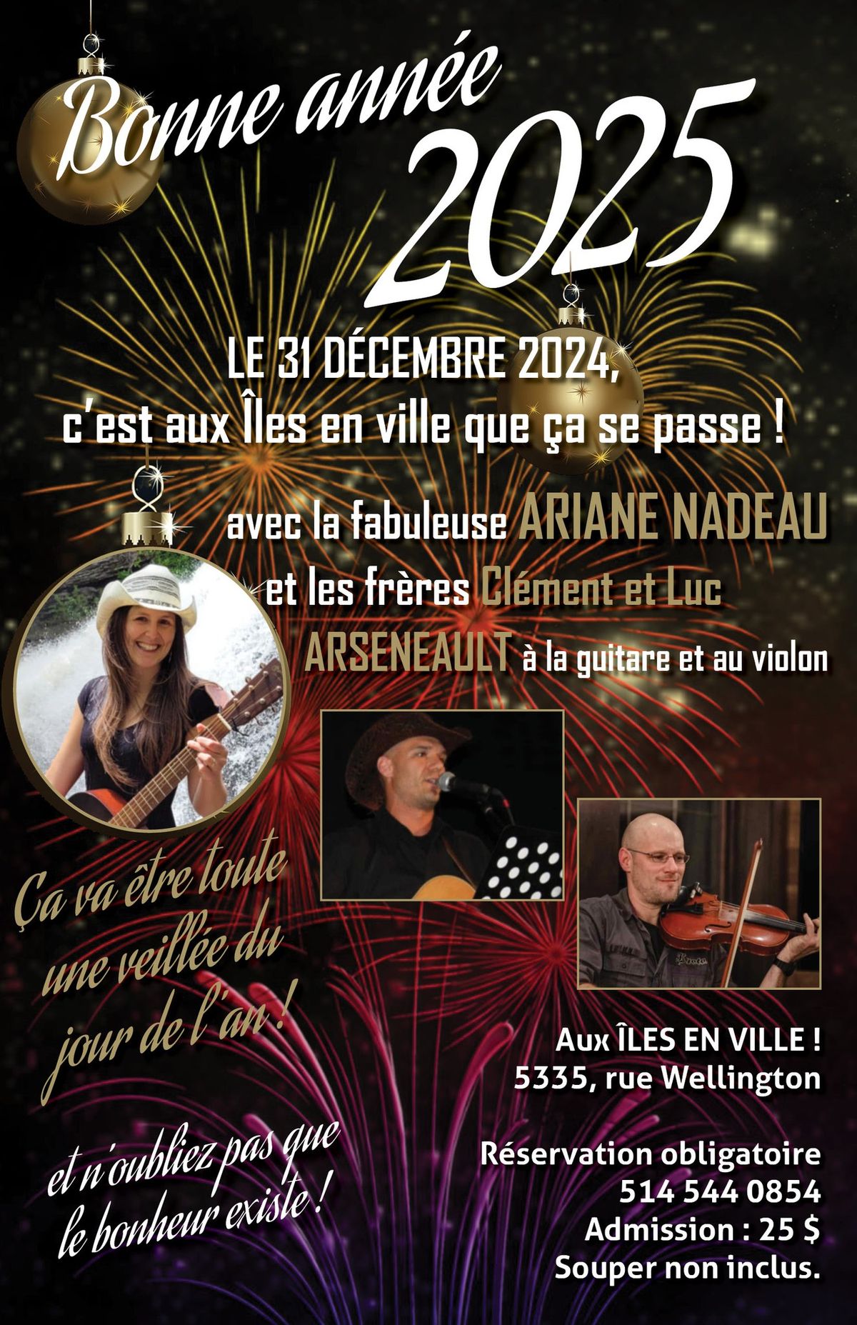 LA VEILLE\u00c9 DU 31 D\u00c9CEMBRE avec ARIANE NADEAU et ses musiciens