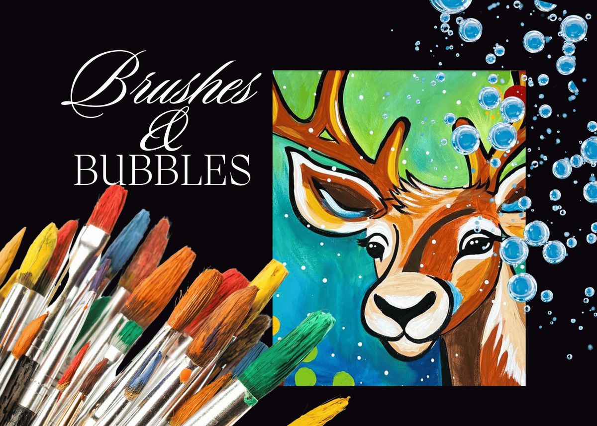 Brushes and Bubbles:  Holiday Deer