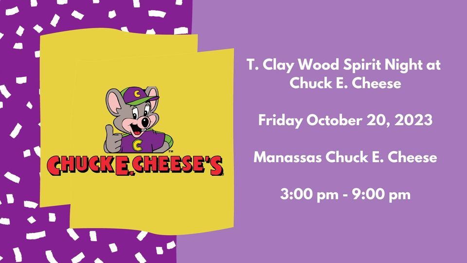 T. Clay Wood Spirit Night at Chuck E. Cheese