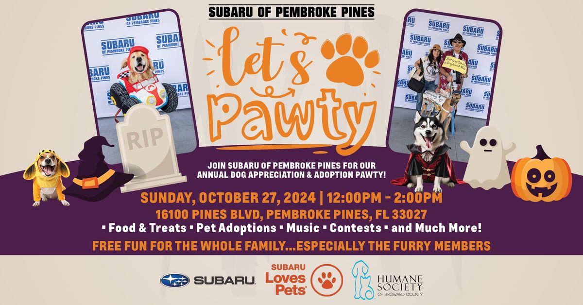 Subaru of Pembroke Pines to Host Dog Appreciation \u201cPawty\u201d and Pet Adoption Event 