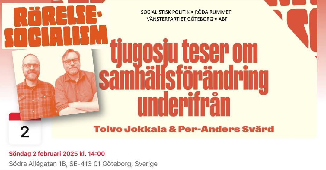 R\u00f6relsesocialism - Tjugosju teser om samh\u00e4llsf\u00f6r\u00e4ndring underifr\u00e5n