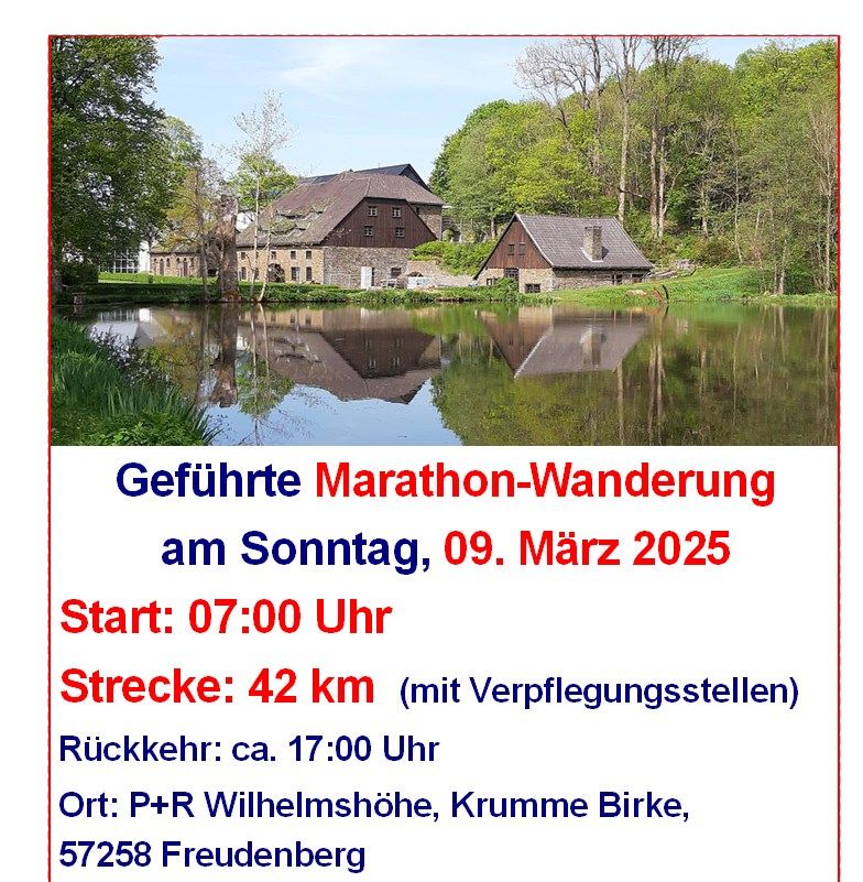 09.03.2025 IVV\/DVV Winter-Marathon Gef\u00fchrte Wanderung  WF Niederndorf 42 km