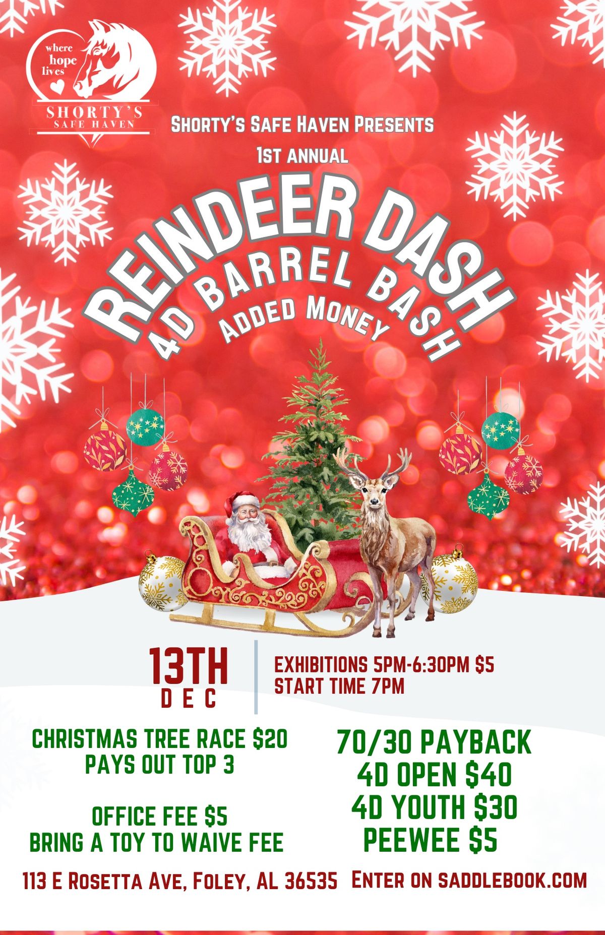 Shorty\u2019s Safe Haven Reindeer Dash 4D Barrel Bash