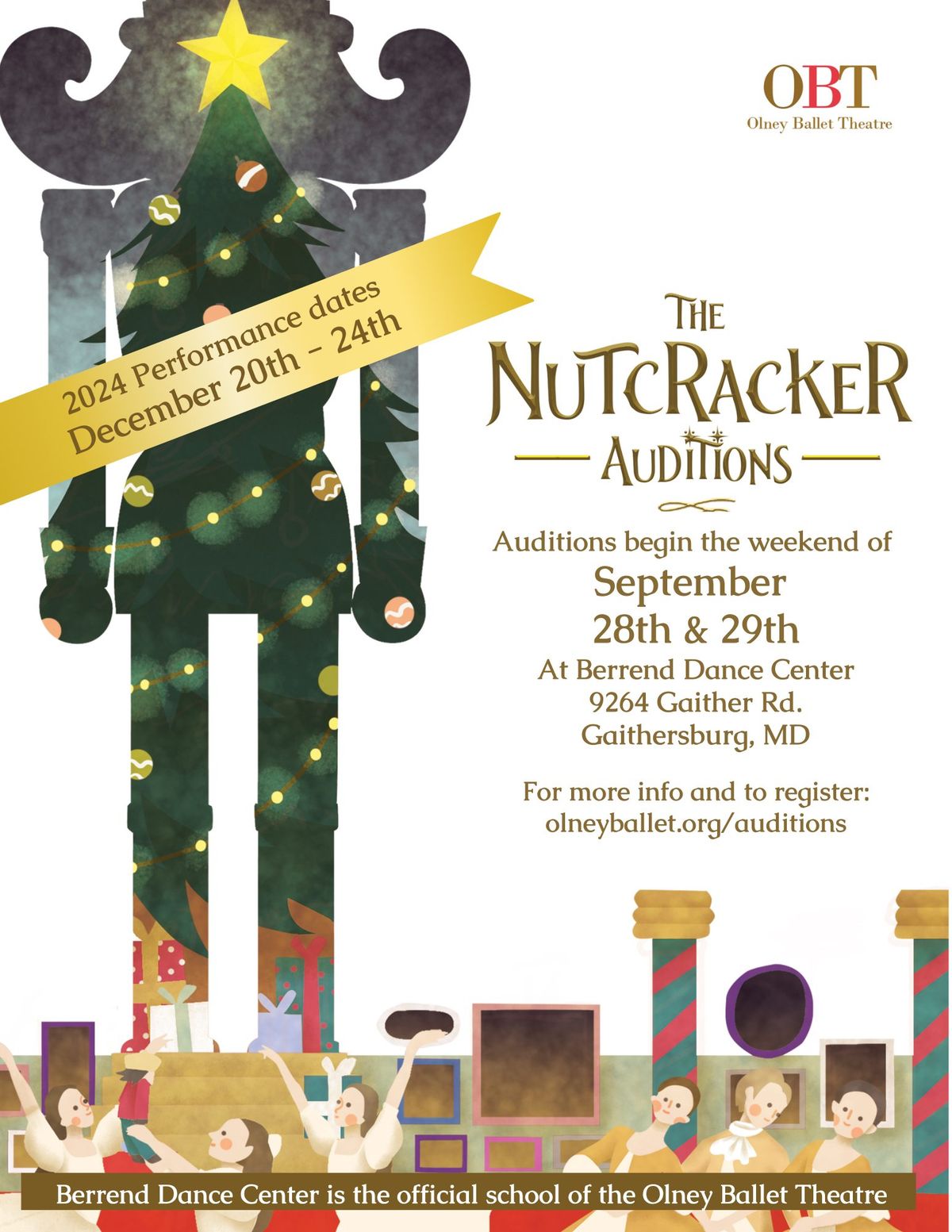 Open Auditions - 2024 The Nutcracker presented by Olney Ballet Theatre