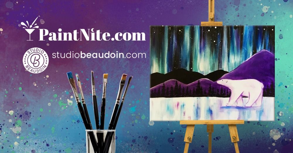 Paint Nite: Polar Bear under the Northern Lights