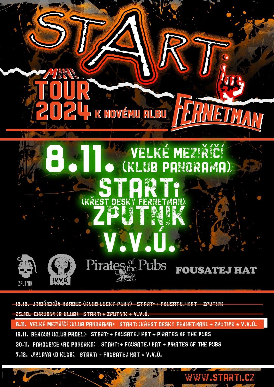 STARTi, Zputnik, !V.V.\u00da - K\u0159est alba Fernetman - music club Panorama Velk\u00e9 Mezi\u0159\u00ed\u010d\u00ed 