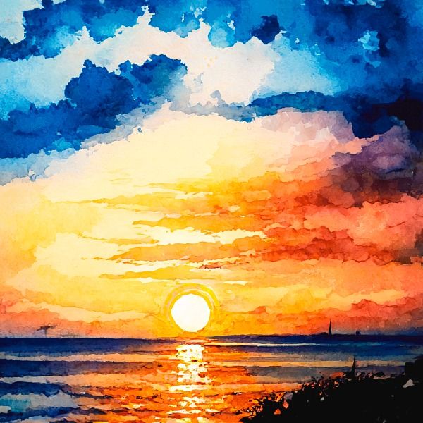 Coastal Splendor: Sunset Watercolour Painting Meetup