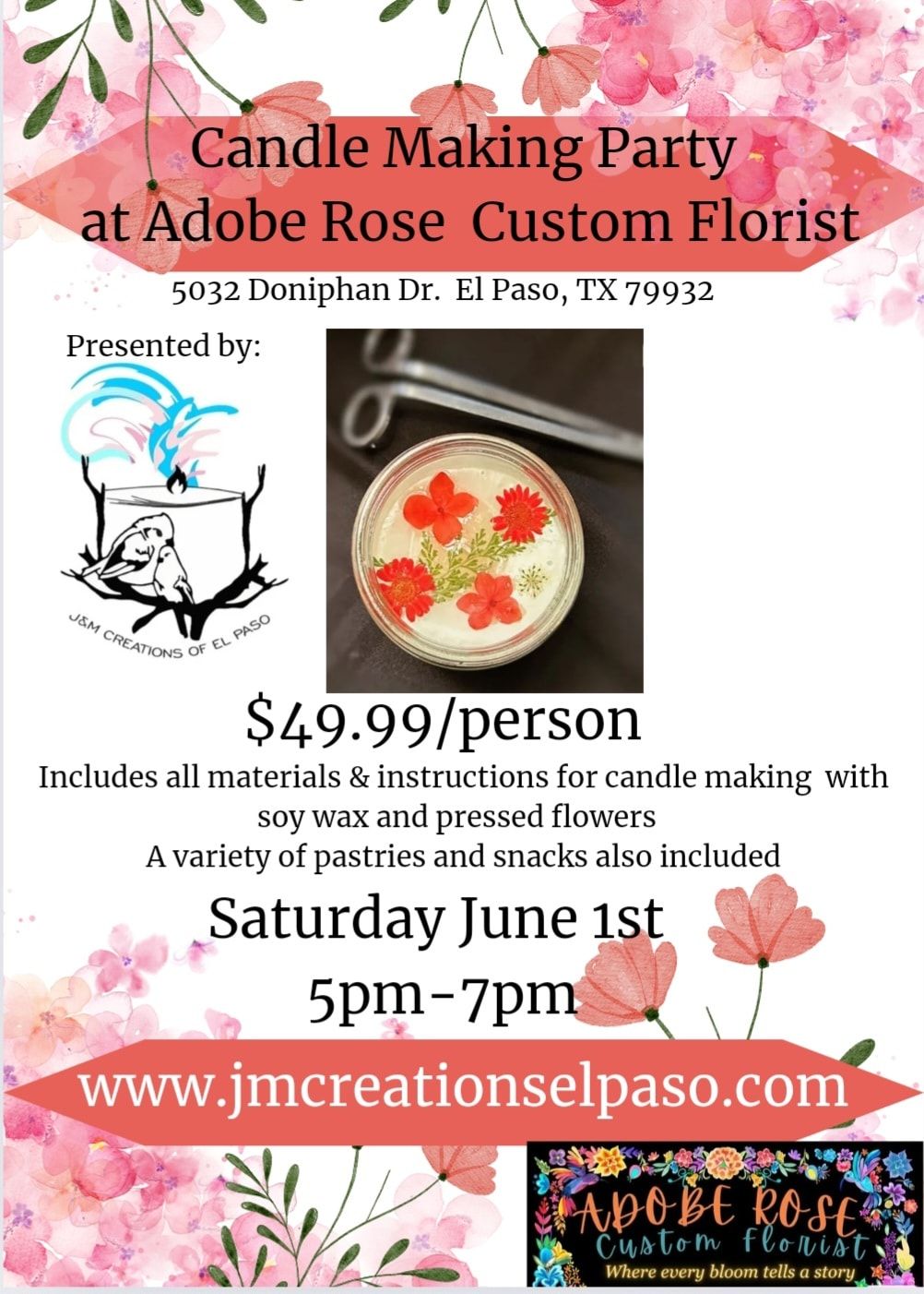 Candle Making Party at Adobe Rose 