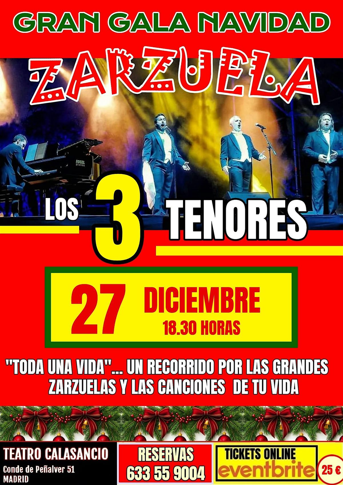 GALA NAVIDAD LOS 3 TENORES. TEATRO CALASANCIO