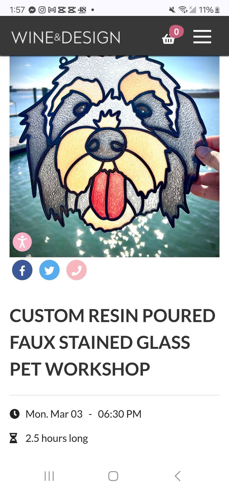 2\/14 DEADLINE: Custom Resin Poured Faux Stained Glass Pet Workshop\n\n