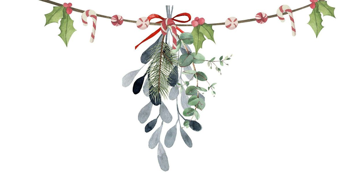 Hanging Green Mistletoe Watercolor Class