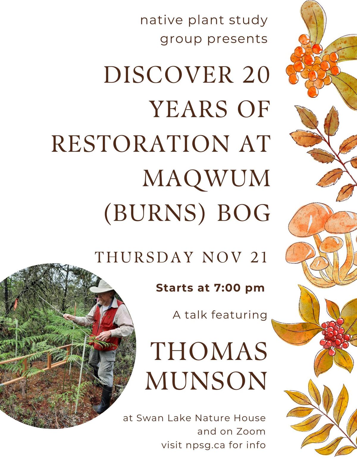 Talk: Discover 20 Years of Restoration at Maqwum (Burns) Bog with Thomas Munson