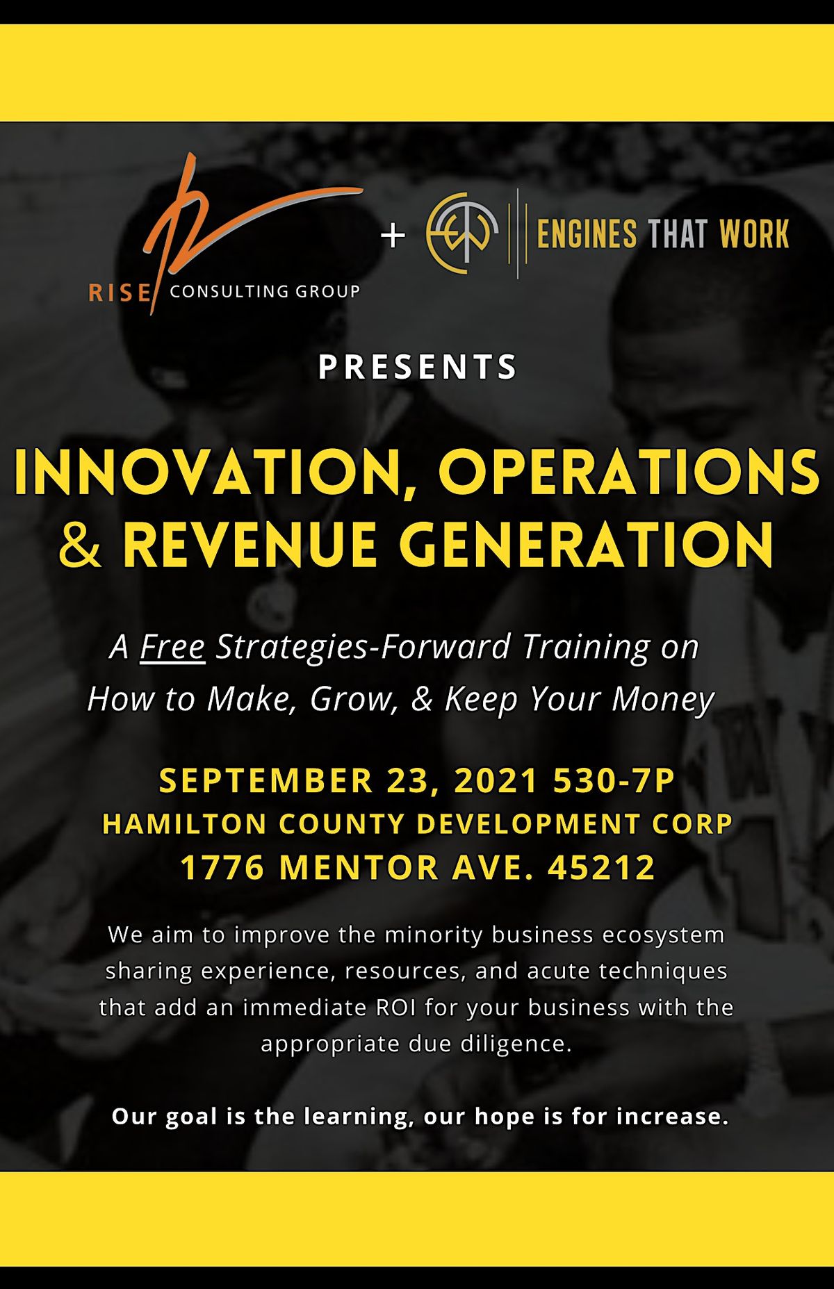 Innovation, Operations, and Revenue Generation: A Free Training