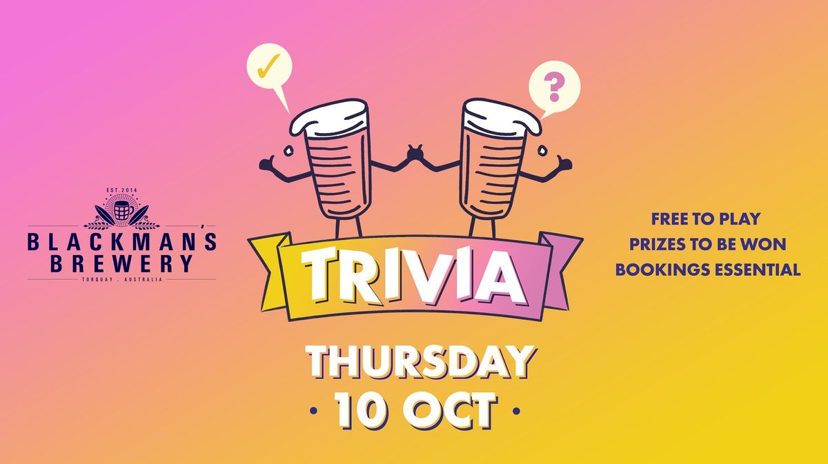 Trivia Night at Blackman's Geelong \ud83d\udcad