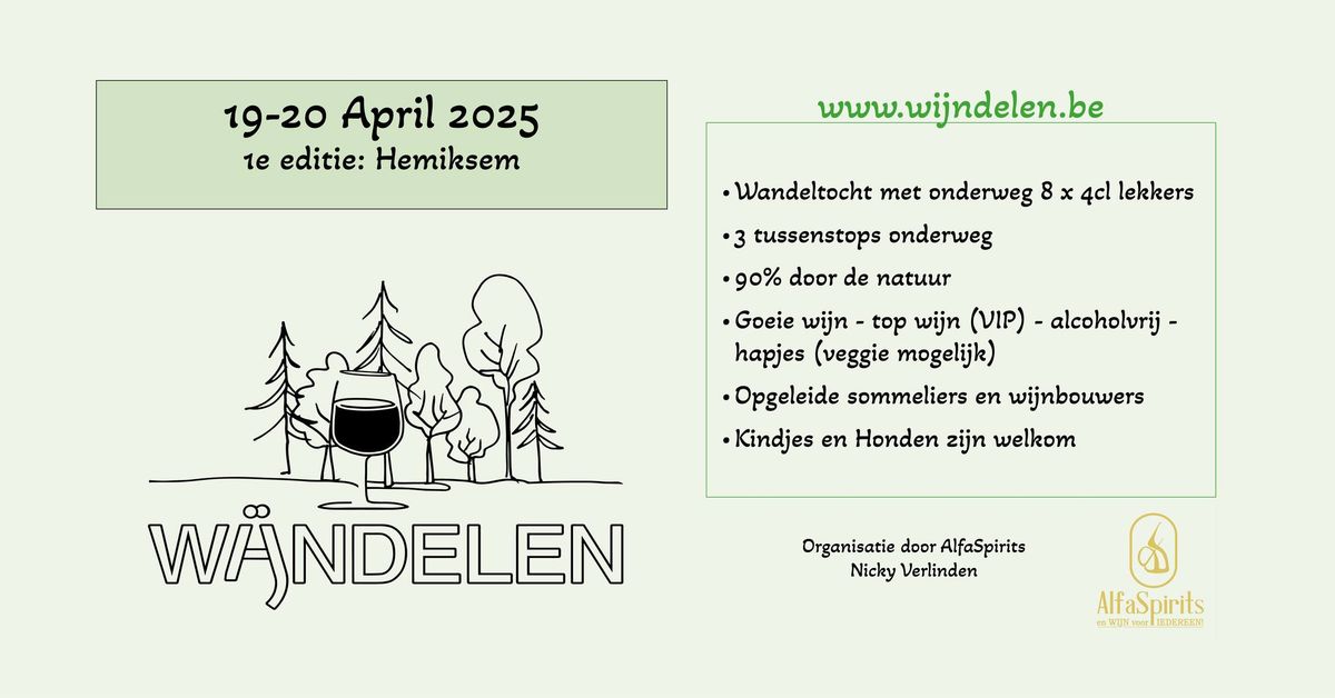 WIJNDELEN: Editie Hemiksem 19-20 April 2025