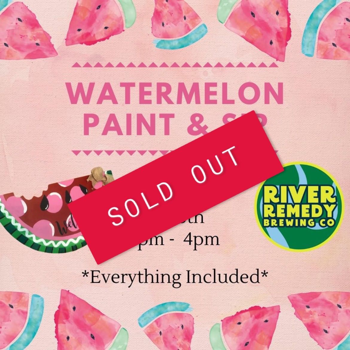 Paint & Sip Watermelon Door Hanger