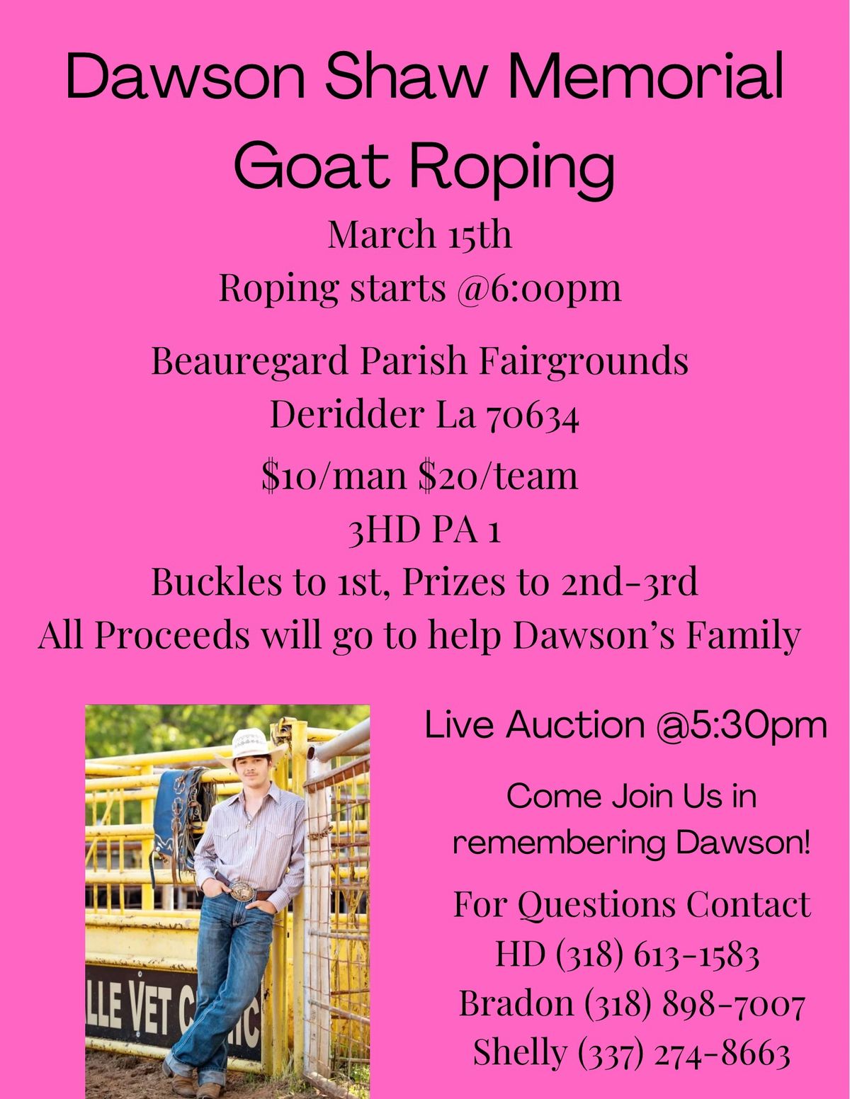 Dawson Show Memorial Goat Roping