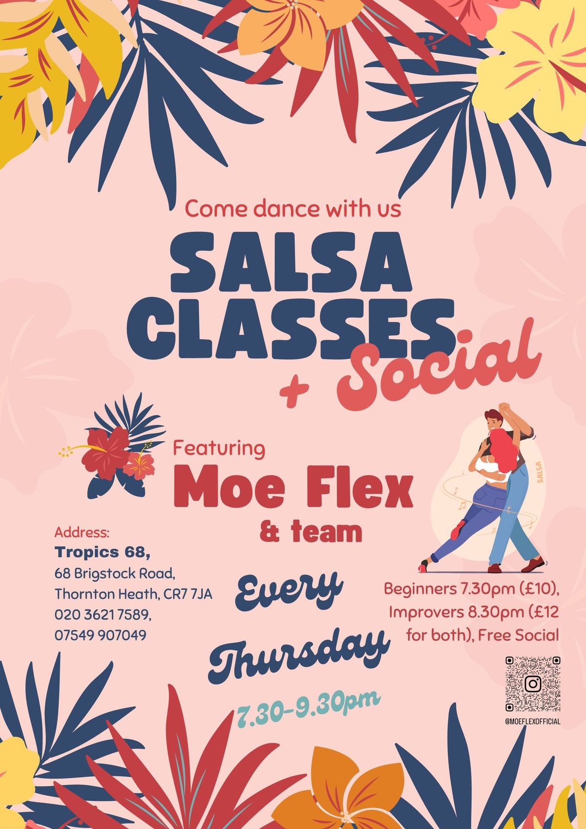 Salsa Classes \ud83d\udc83 + Social EVERY THURSDAY (with Moe Flex & team)