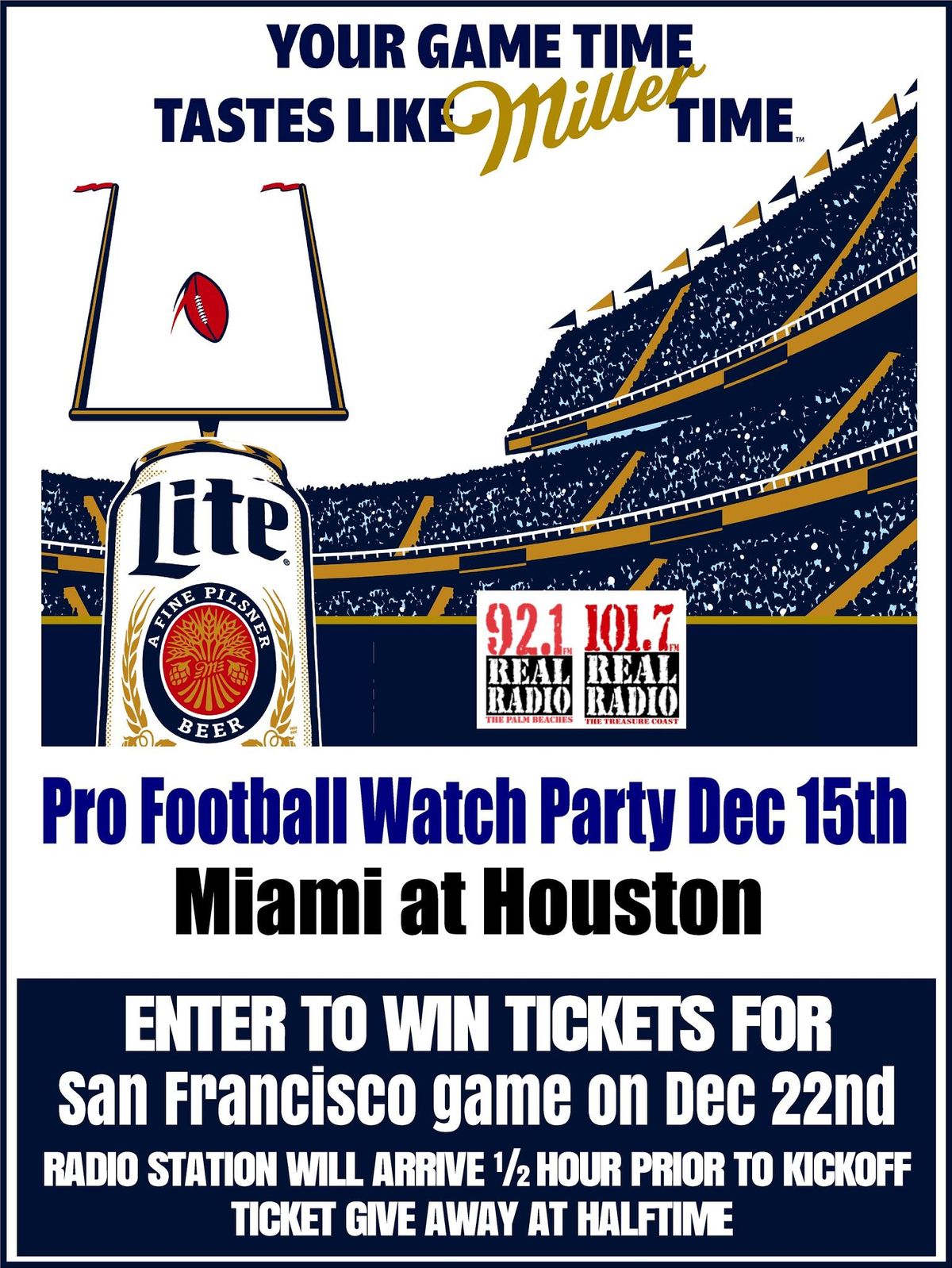 Miller Lite NFL Watch Party: Miami Dolphins vs. Houston Texans