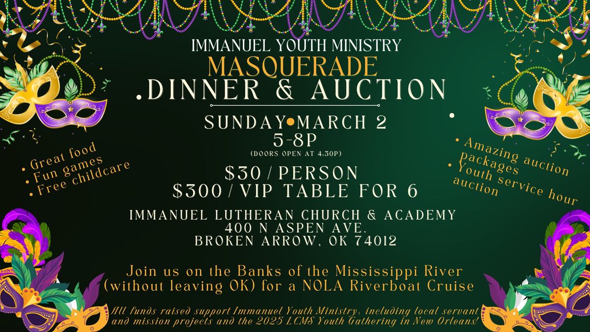 Youth Ministry Masquerade Dinner And Auction