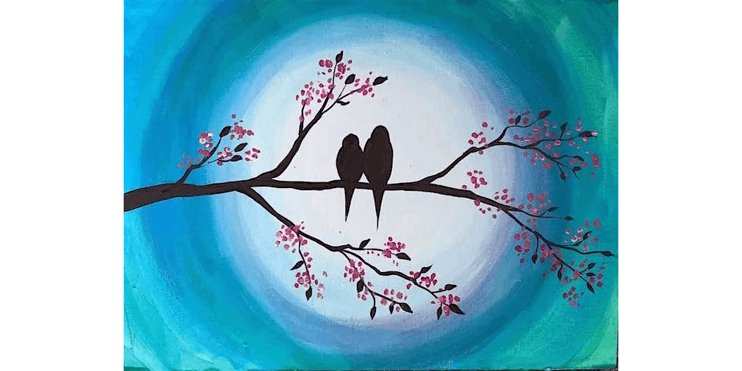 Lovebirds in the Moonlight - Paint and Sip in Washington, D.C. | Classpop!\u2122