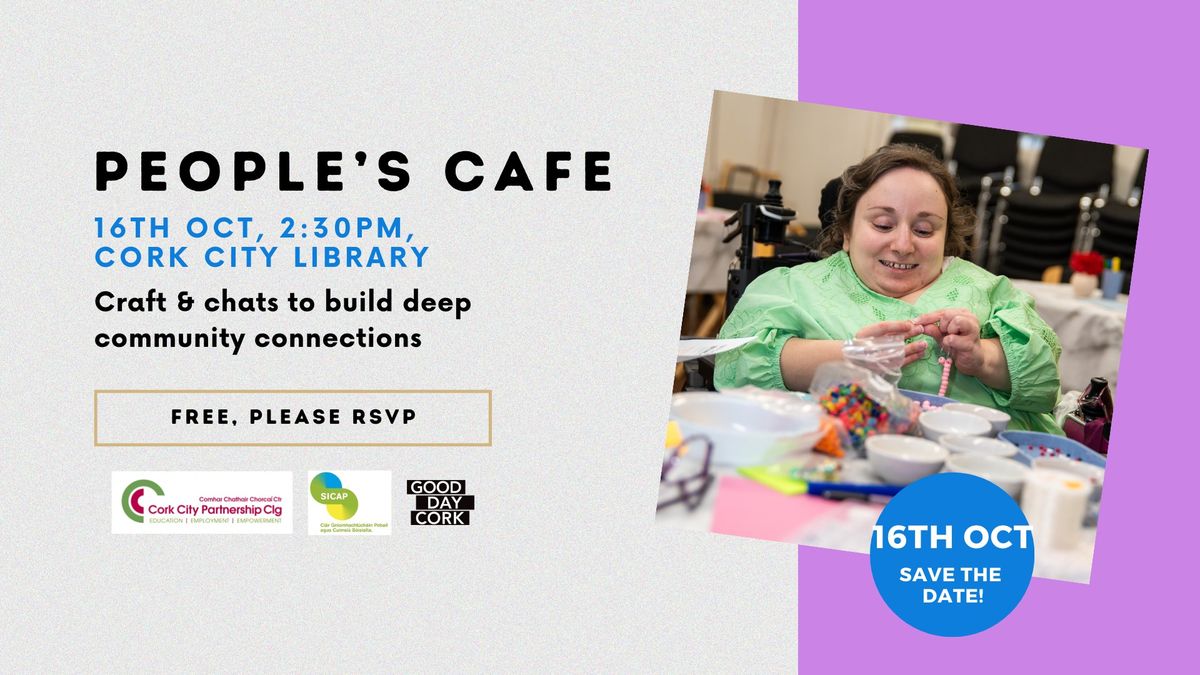 October People's Cafe in Cork City Library - Free social with crafts - Family Friendly