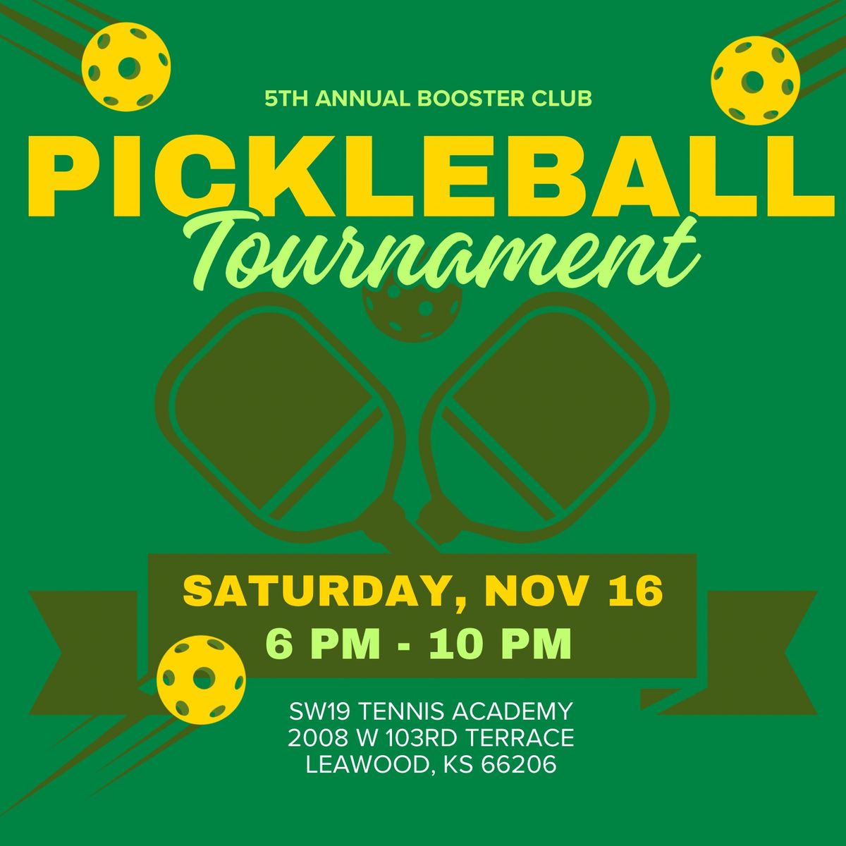 5th Annual STM Booster Club Pickleball Tournament