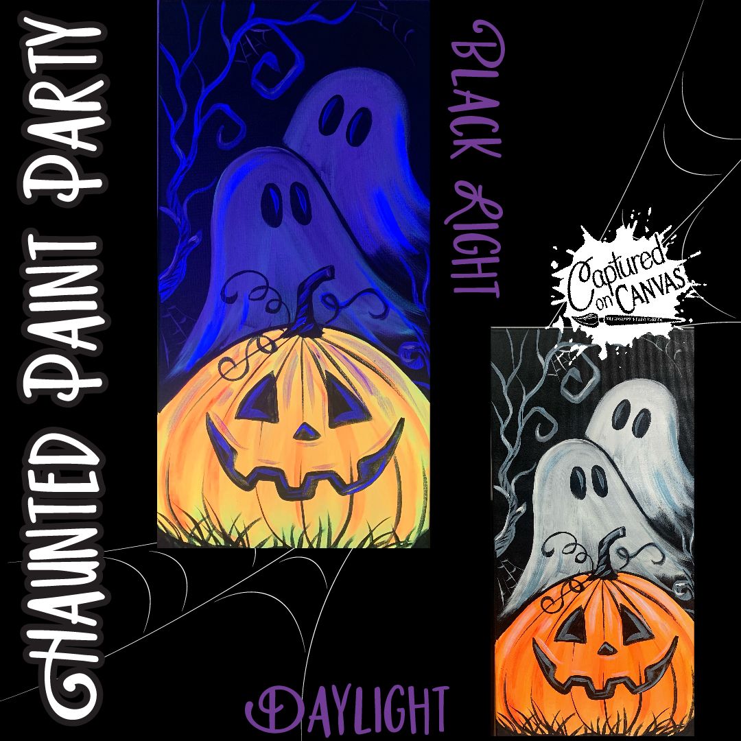 Two Ghosts and a Pumpkin Glow Paint Party!