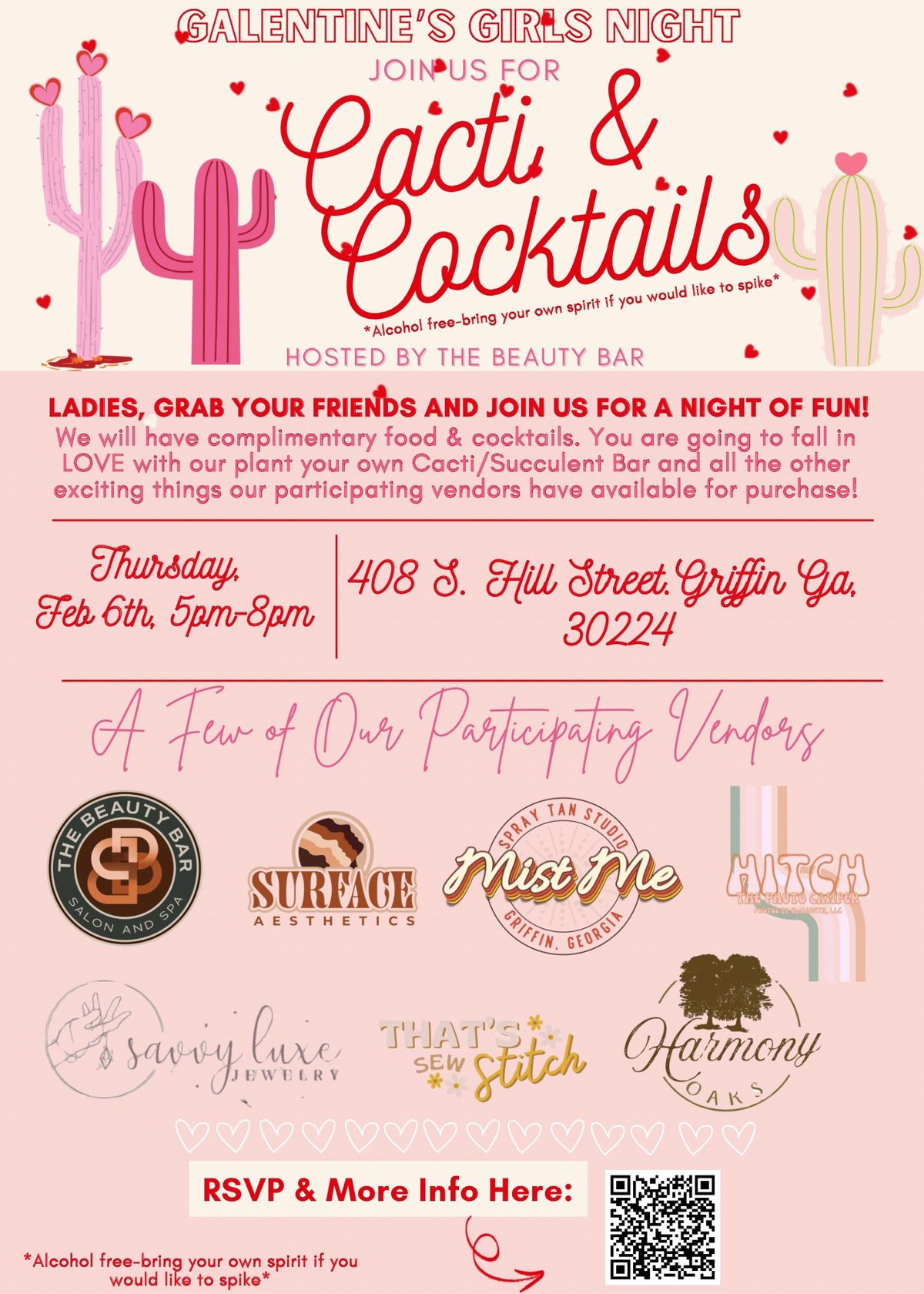 Cacti & Cocktails Galentine\u2019s Girls Night 