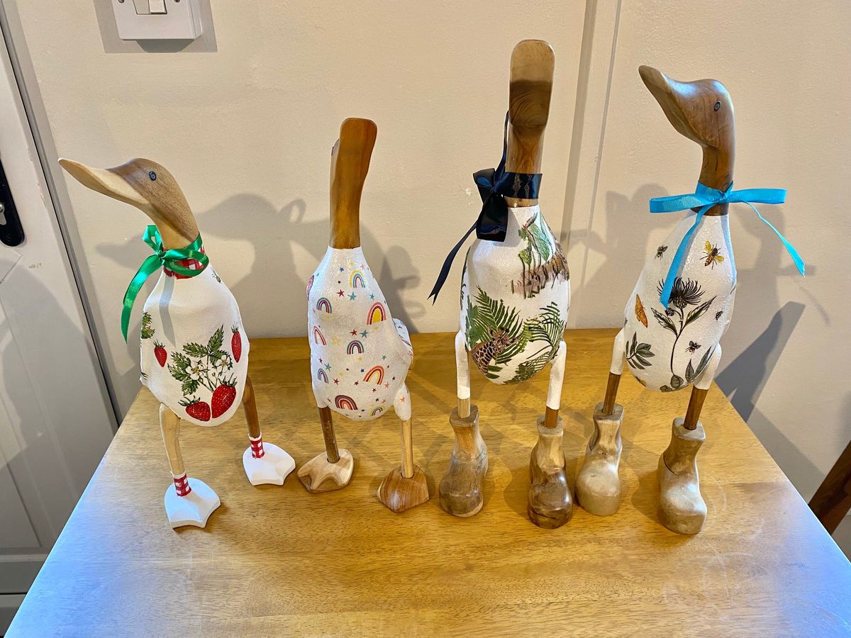 Decoupage Wooden Bamboo Duck Workshop