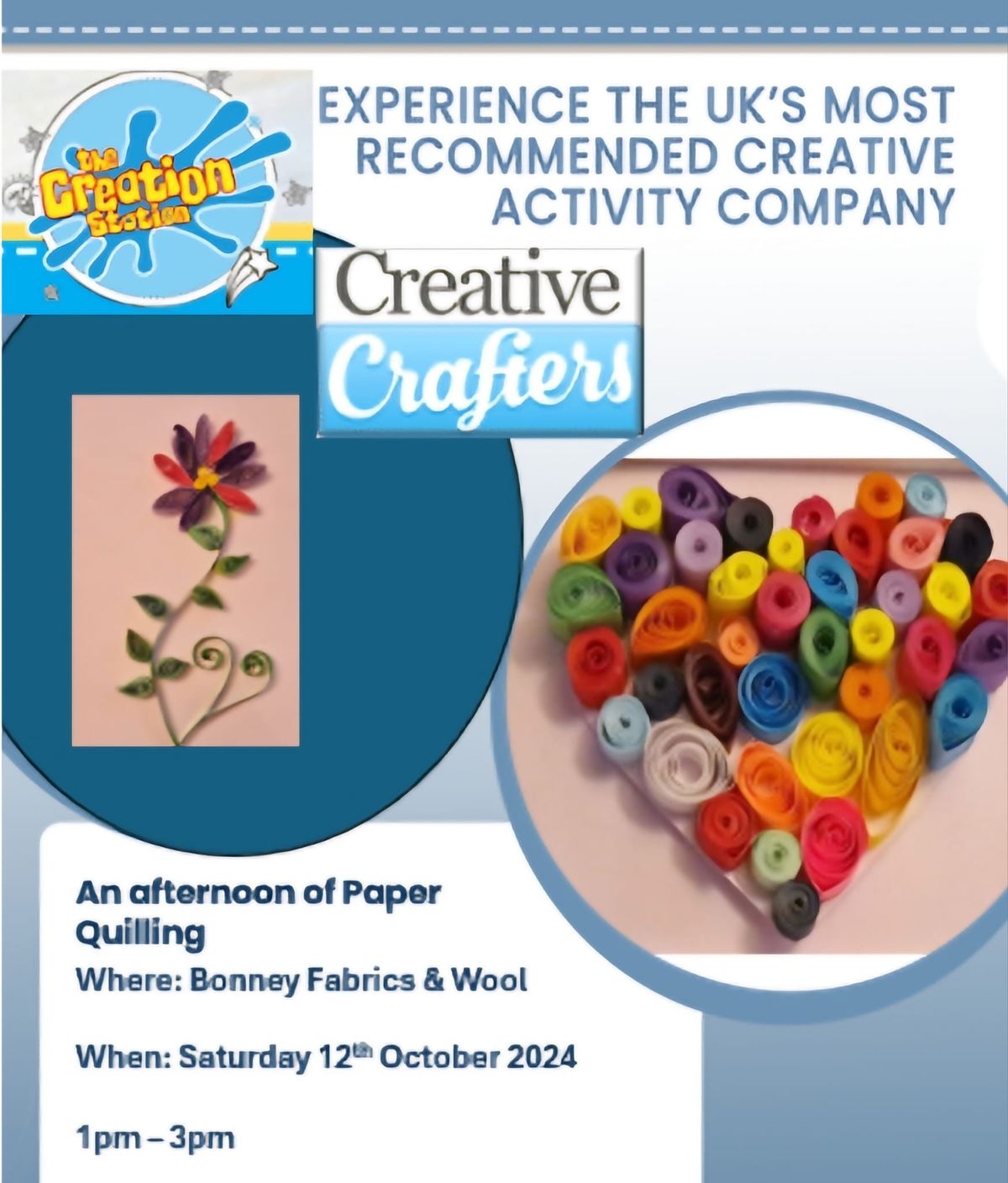 Crafternoon of Paper Quilling \u00a320.00