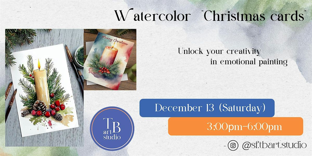 Paint&Sip  Watercolor Christmas cards