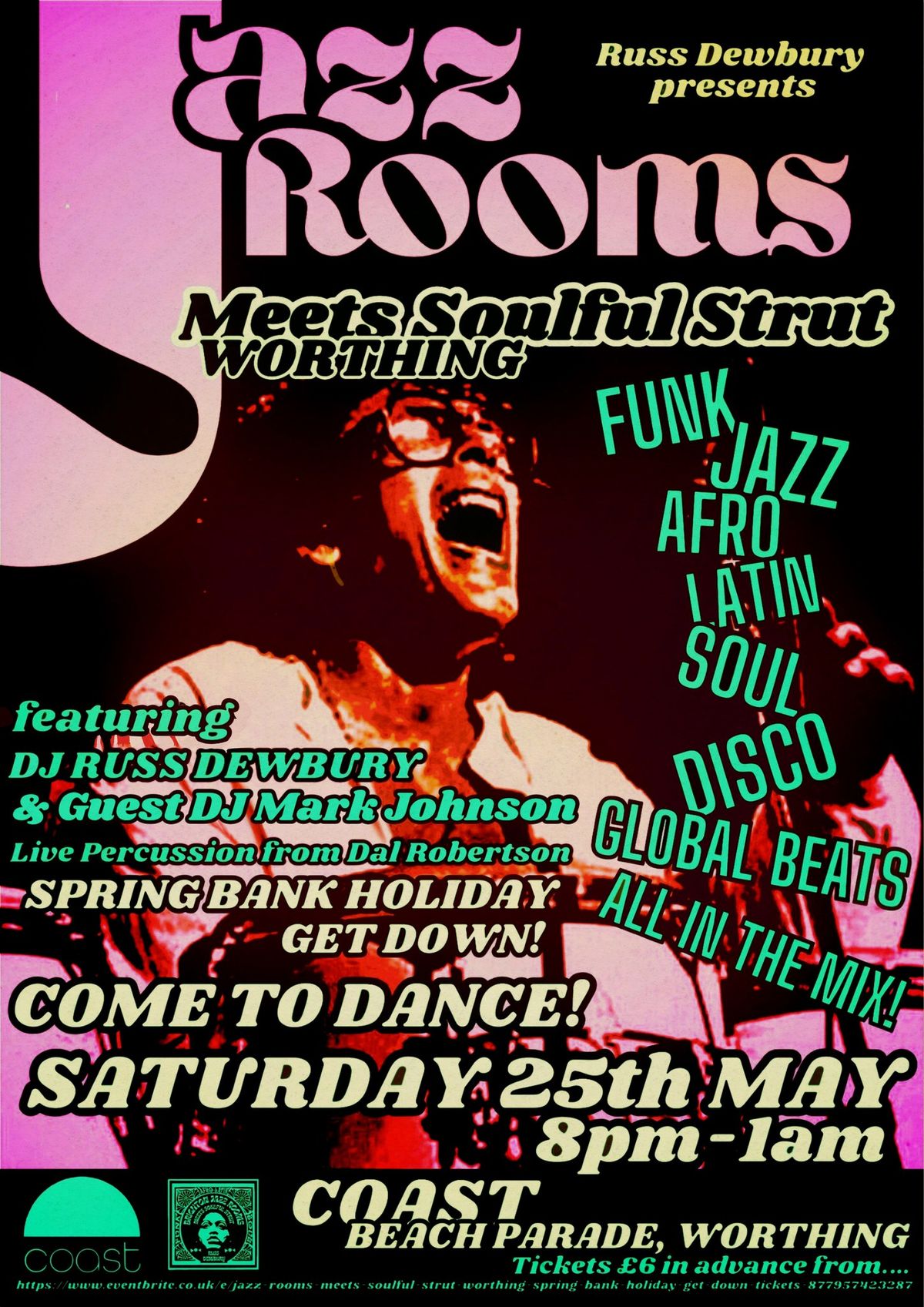 Jazz Rooms meets Soulful Strut Worthing - Spring Bank Holiday Get Down! Coast Saturday May 25th