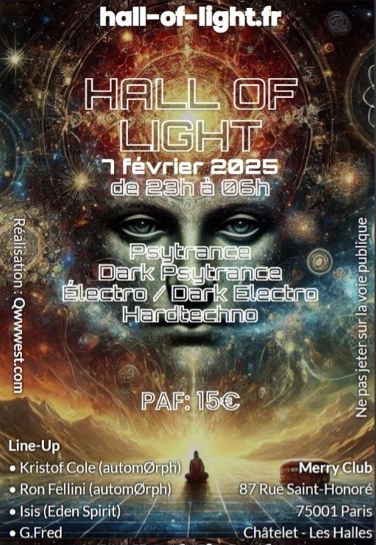 Hall Of Light Pr\u00e9sente Soir\u00e9e Psytrance au Merry  : 2 Dance Floors ! 