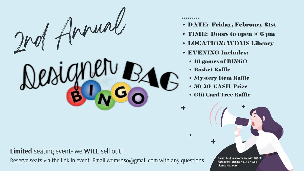 WDMS HSO Designer Handbag BiNGO