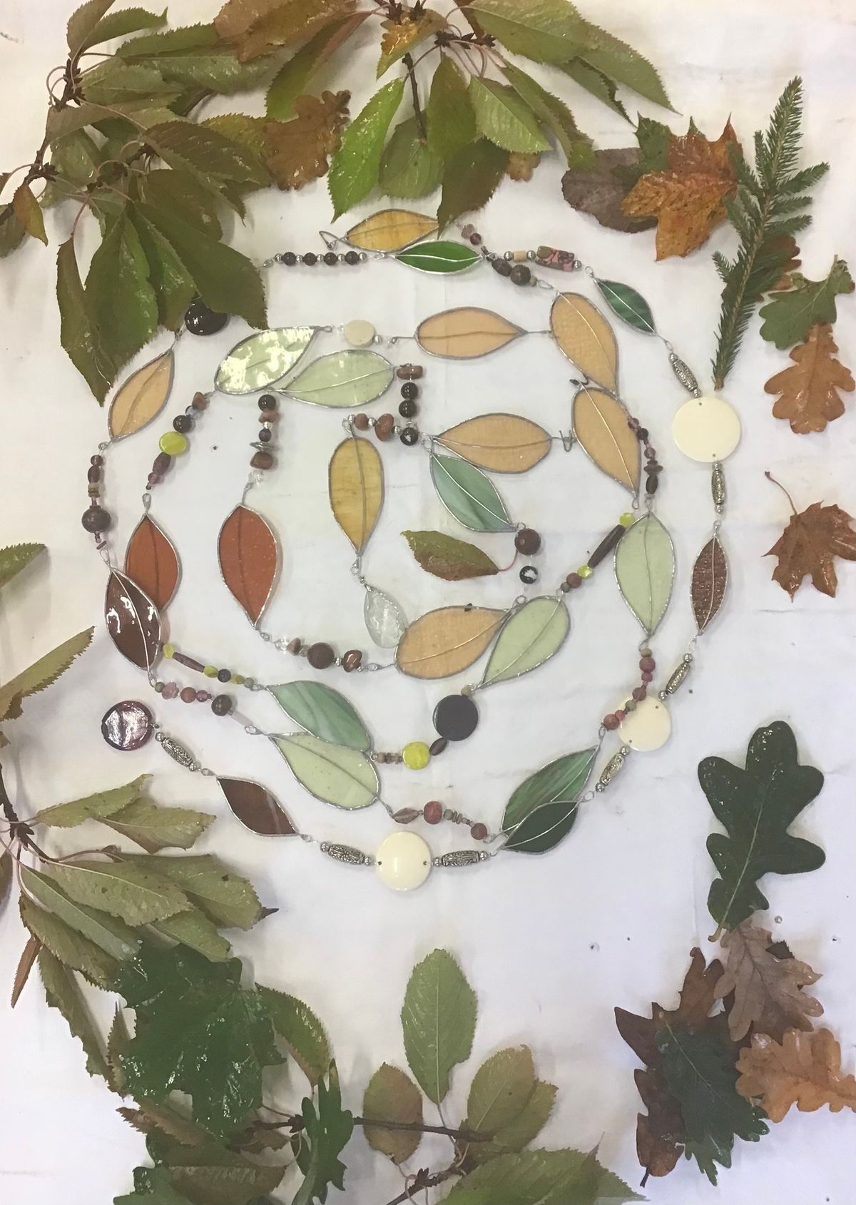 Make 2 strings of stained glass Autumn leaves with Caron King on Saturday 5th October, 2024 