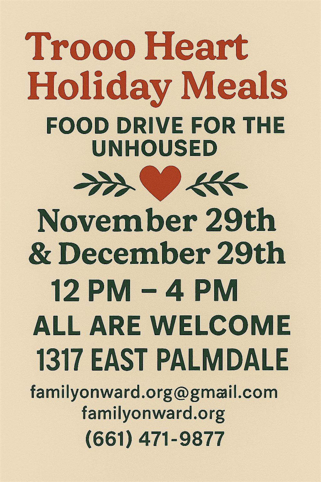 Trooo Heart Holiday Meals