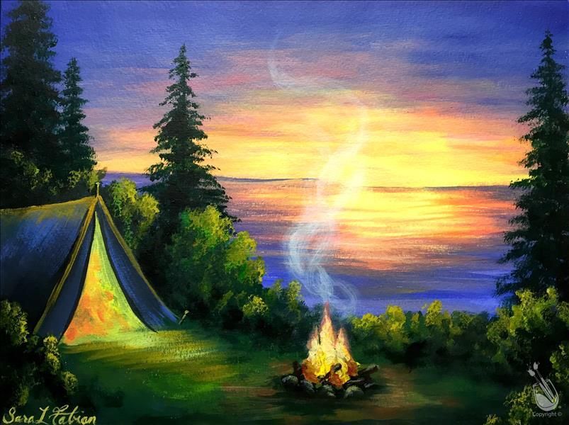 Camping at the Lake paint night 