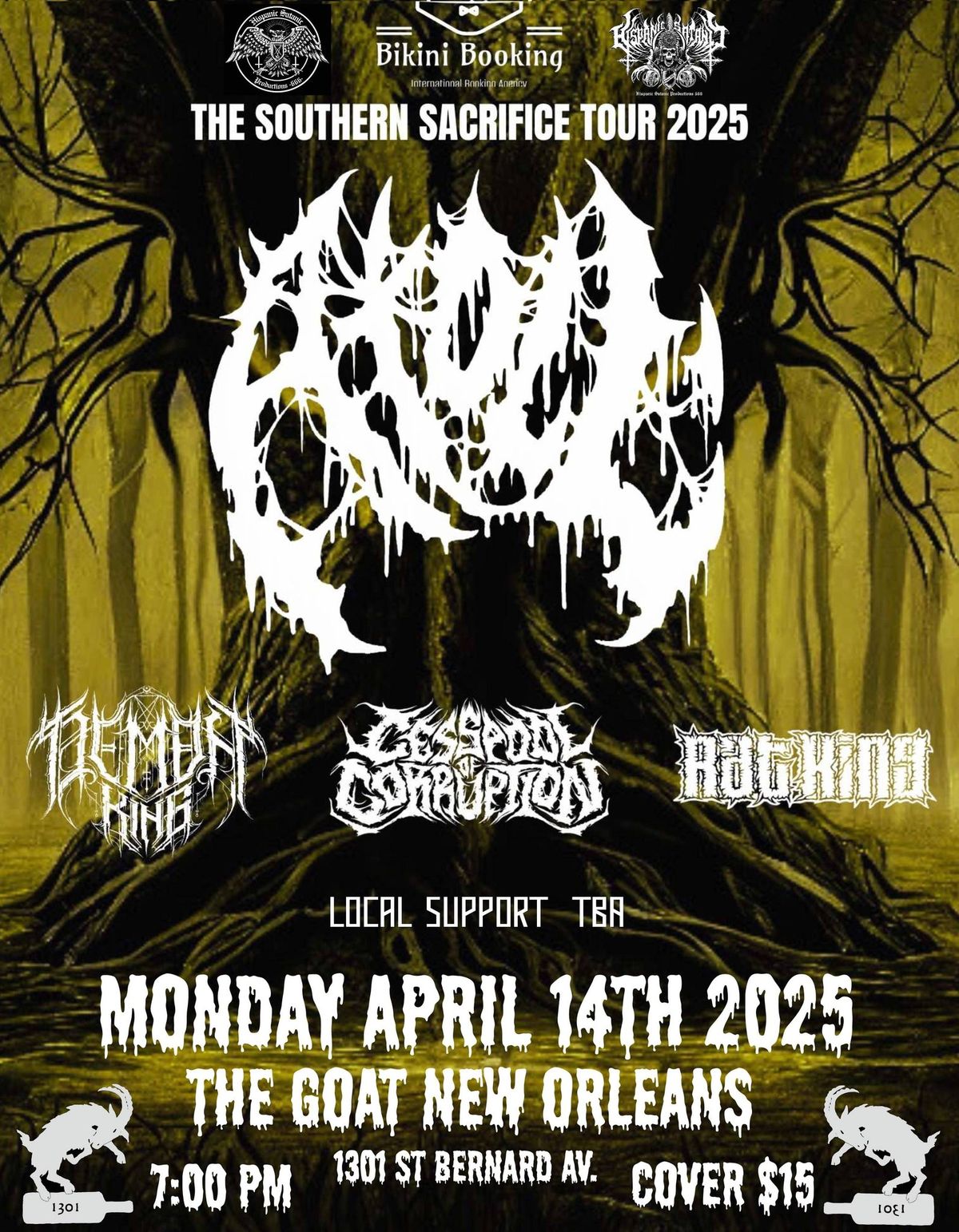 THE SOUTHERN SACRIFICE TOUR 2025 w\/ ATOLL \/ DEMON KING \/ CESSPOOL OF CORRUPTION \/ RAT KING 