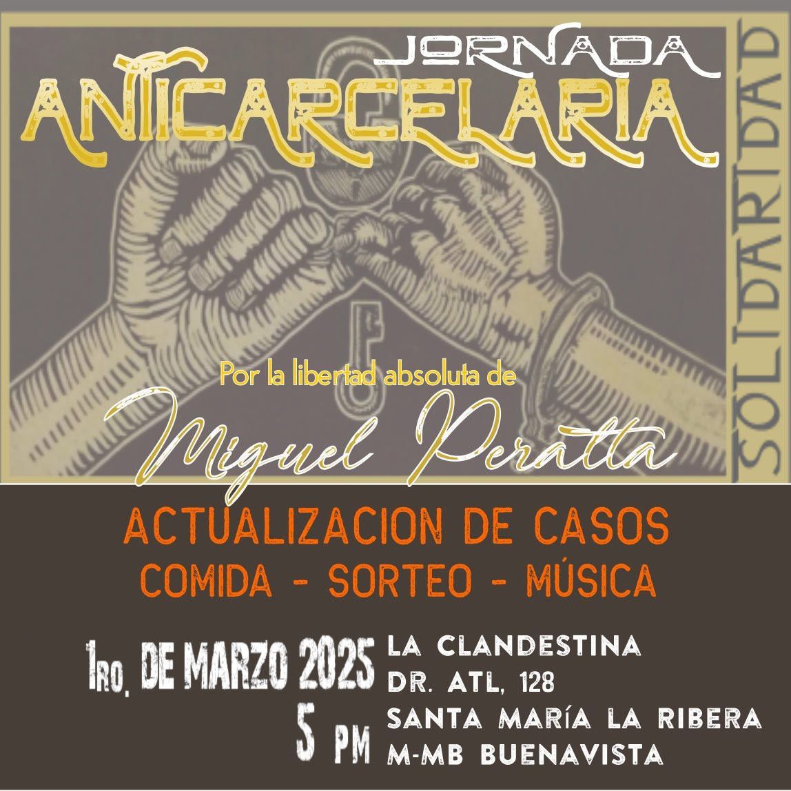 Jornada Anticarcelaria. Rifa en solidaridad con Miguel Peralta 